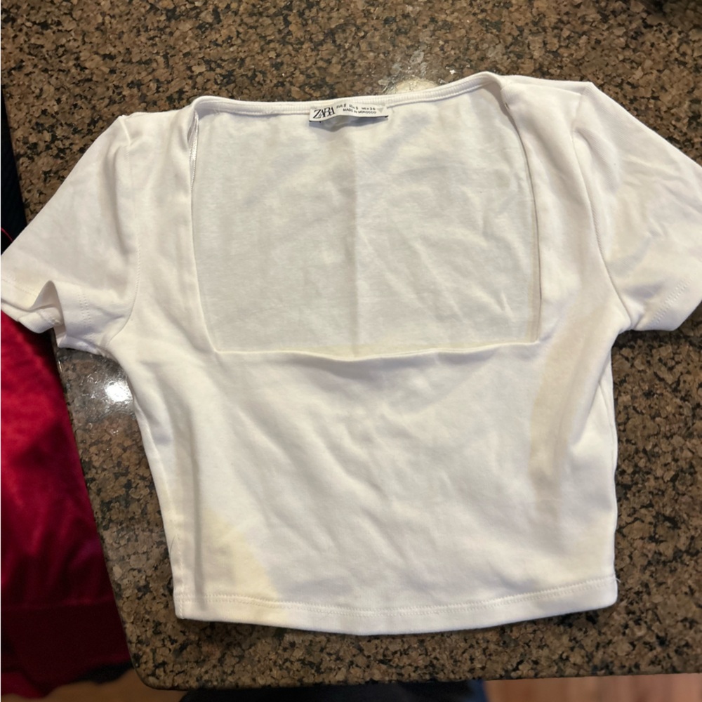 Zara White Crop Top